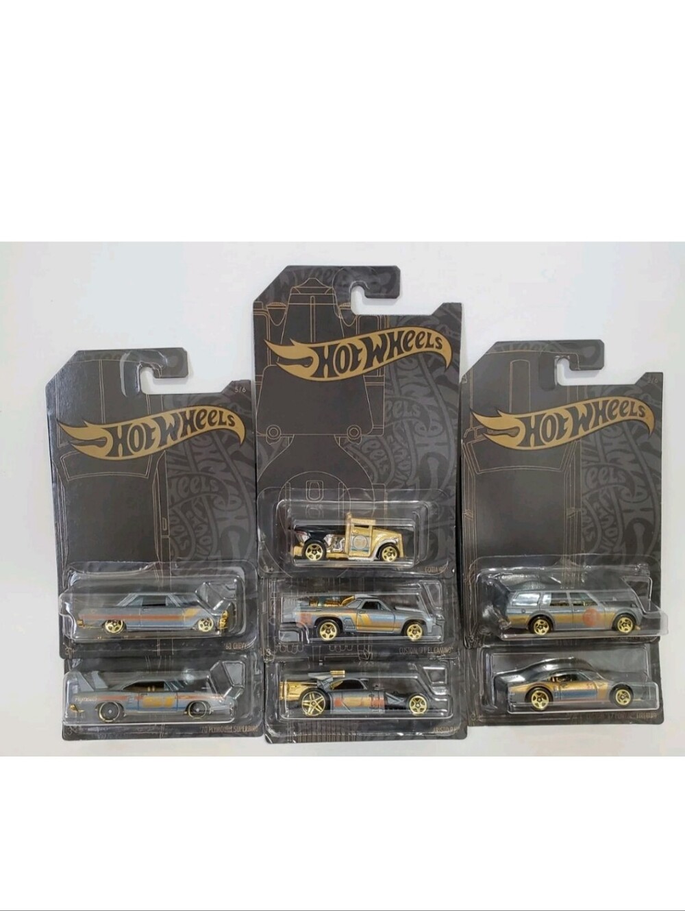 HOT WHEELS 51st ANNIVERSARY SATIN & CHROME SET OF 7 WITH CHASE CAR GOTTA GO
